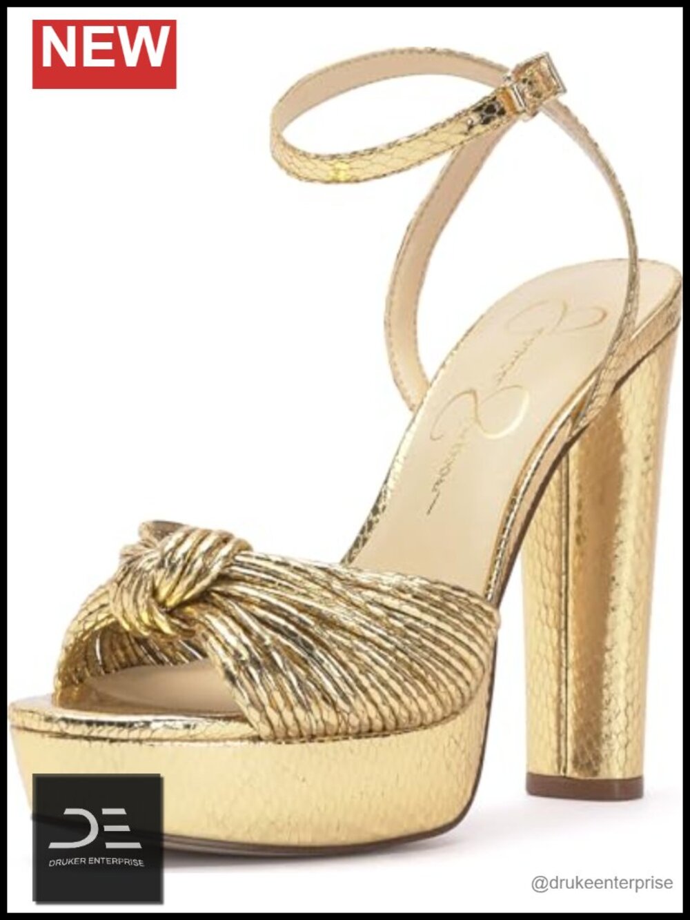 Women's Platform Sandals Faux Leather Block Heel Ankle Strap Buckle
